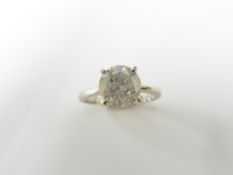 2.19ct diamond solitaire ring set in platinum. Brilliant cut diamond, I colour and I2 clarity. (