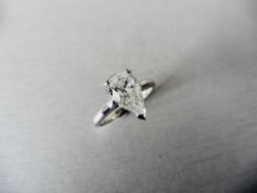 1.01ct Pearshape Diamond,excellent cut and symmetry,H colour si2 clarity,Platiinum Diamond setting