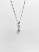 0.60ct diamond drop pendant 18ct white gold,0.50ct i1 i colour,0.10ct i1 i colour,2 gms 18ct gold,