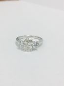 1.09ct oval natural diamond,i colour i1clarity,excellent cut,IGI Certificatedtwo 0.30ct round