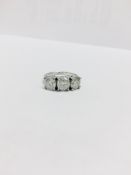 3.03ct diamond three stone ring,3x1.ct brillant cut diamonds j colour i1 clarity(enhanced),3.5gms