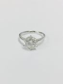 2.41ct Brilliant cut diamond H colour i2 clarity (clarity enhanced),6 claw platinum mount 3.2gms,