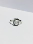 Platinum Radiant cut Halo Diamond Ring,1ct Radiant g colour si3 clarity natural diamond,platinum