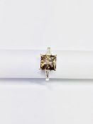 3ct Fancy orange Brown princess cut diamond ,GIA Certification 2175441287,2 x vs clarity h colour