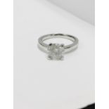 1.25ct Brilliant cut diamond solitaire ring,1.37ct diamond h colour i2 clarity (enhanced),platinum