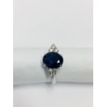 2.50ct Sapphire diamond Cluster ring,2.50ct natural sapphire(treated),0.36ct diamond i colour si