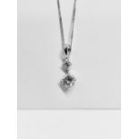 0.60ct diamond drop pendant set in 18ct white gold. 0.50ct on the bottom with 0.10ct on top. I-J