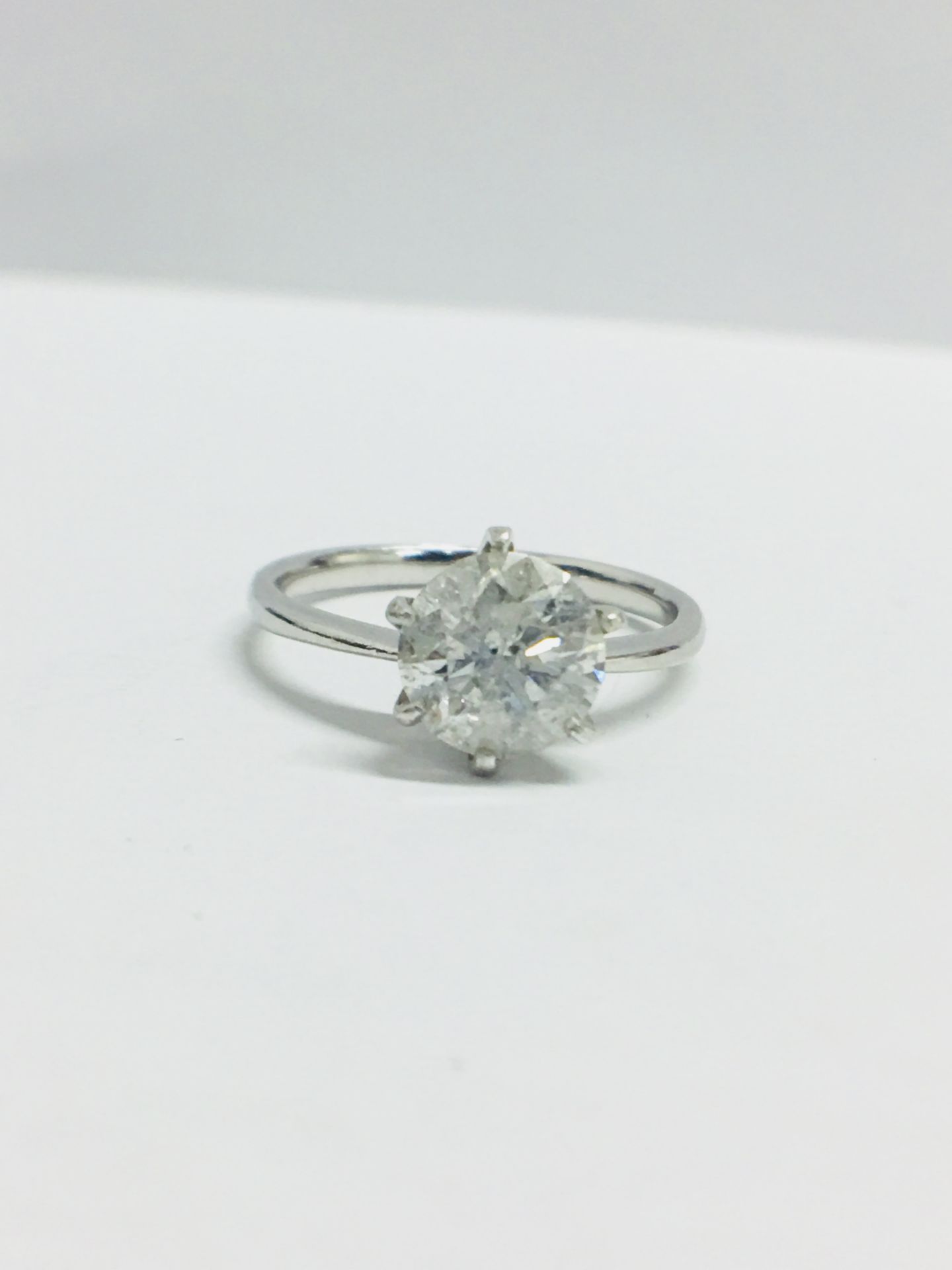 1.73ct diamond solitaire ring set in platinum. I colour and I1 clarity. 4 claw setting. Ring size M. - Image 2 of 6