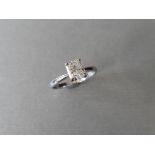 2.14ct Radiant cut diamond,si2 clarity I colour good cut,18ct white gold setting 3.8gms,size L,uk