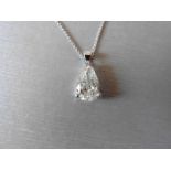 Pearshape Diamond Pendant,0.70ct natural Pearshape diamond si clarity I colour top cut,18ct white