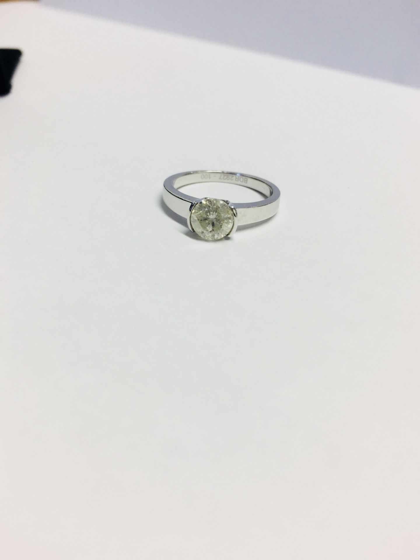 1ct brilliant cut diamond solitaire ring,diamond is L colour i2 clarity,platinum mount uk London - Image 2 of 4
