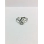 1ct pearshape Daimond,1ct pearshape D colour si2 clarity top cut,18ct white gold halo style