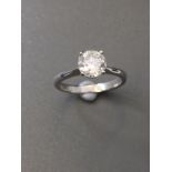 1.01ct diamond solitaire ring set in 18ct white gold.G colour diamond Internally flawless natural