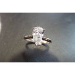 2.03ct pearshape,f col,i1 clarity enhanced,Platinum setting 4gms ,uk halmark,uk manufacture size L,