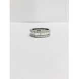 18ct Diamond Dress ring,18CT White Gold Bagette G colour HSI 0.39CT Round diamond H I1 0.36CT, 5.