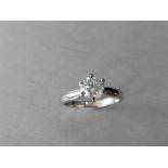 0.75ct diamond brilliant cut i colour i1 clarity ,platinum setting 4gms,uk manufacture size L,uk