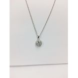 0.50ct diamond set pendant. Brilliant cut diamond Hcolour, si1 clarity. Halo setting with diamonds