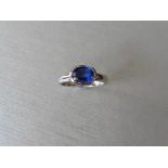 18ct Sapphire 1.62ct natuaral gem quality ,18ct white gold setting 4gms,size L,uk manufacture ,uk