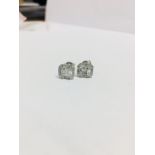 9ct fancy diamond dress earrings,0.44ct h colour si grade natural diamonds,1.4gms 9ct white gold ,uk