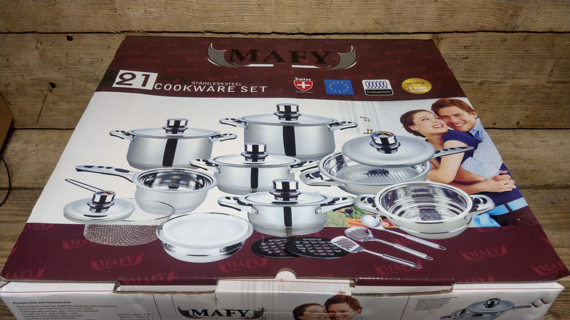 1x Mafy 21 Piece Stainless Steel Cookware set Swiss box 2 - Image 2 of 3