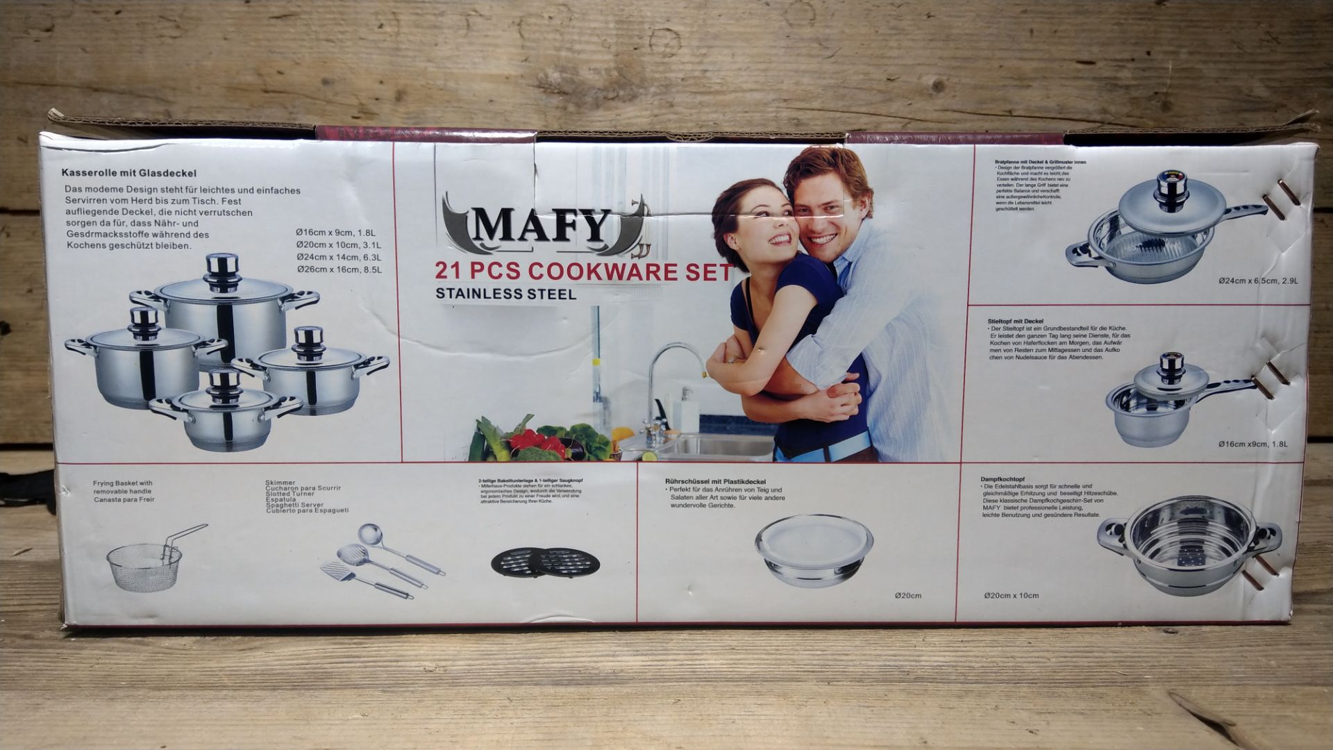 1x Mafy 21 Piece Stainless Steel Cookware set Swiss box 2 - Image 3 of 3