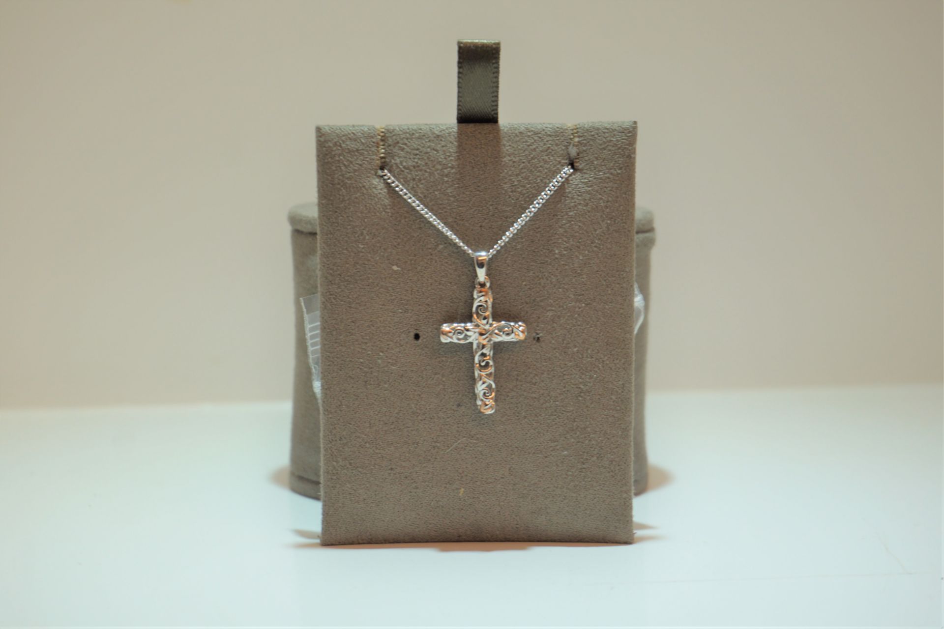 Silver chain and cross Pendant with Welsh gold on cross