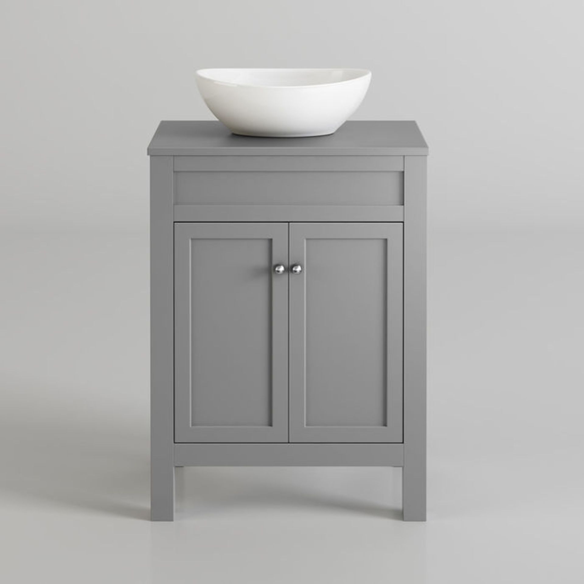 (MW5) 600mm Melbourne Grey Countertop Unit and Camila Basin - Floor Standing. RRP £499.99. Comes - Image 5 of 5