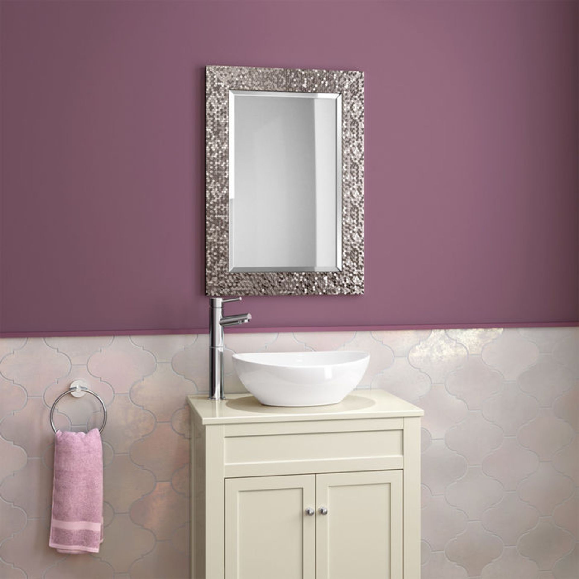 (MW28) 500x700mm Holly Pewter Bevelled Framed Mirror. RRP £79.99. Made from eco friendly recycled - Image 2 of 2