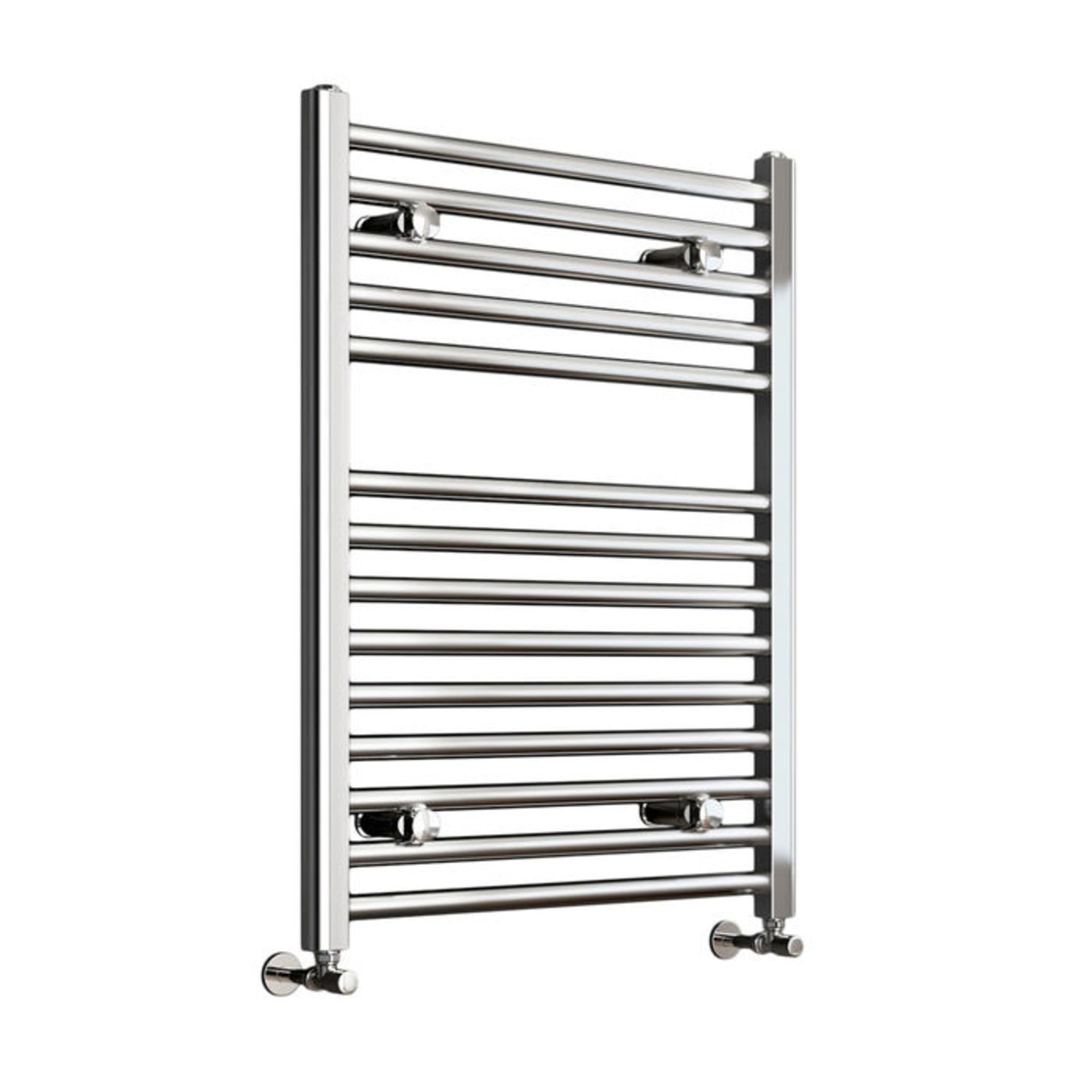 (MW8) 800x600mm - 25mm Tubes - Chrome Heated Straight Rail Ladder Towel Radiator. This premium range - Image 5 of 5