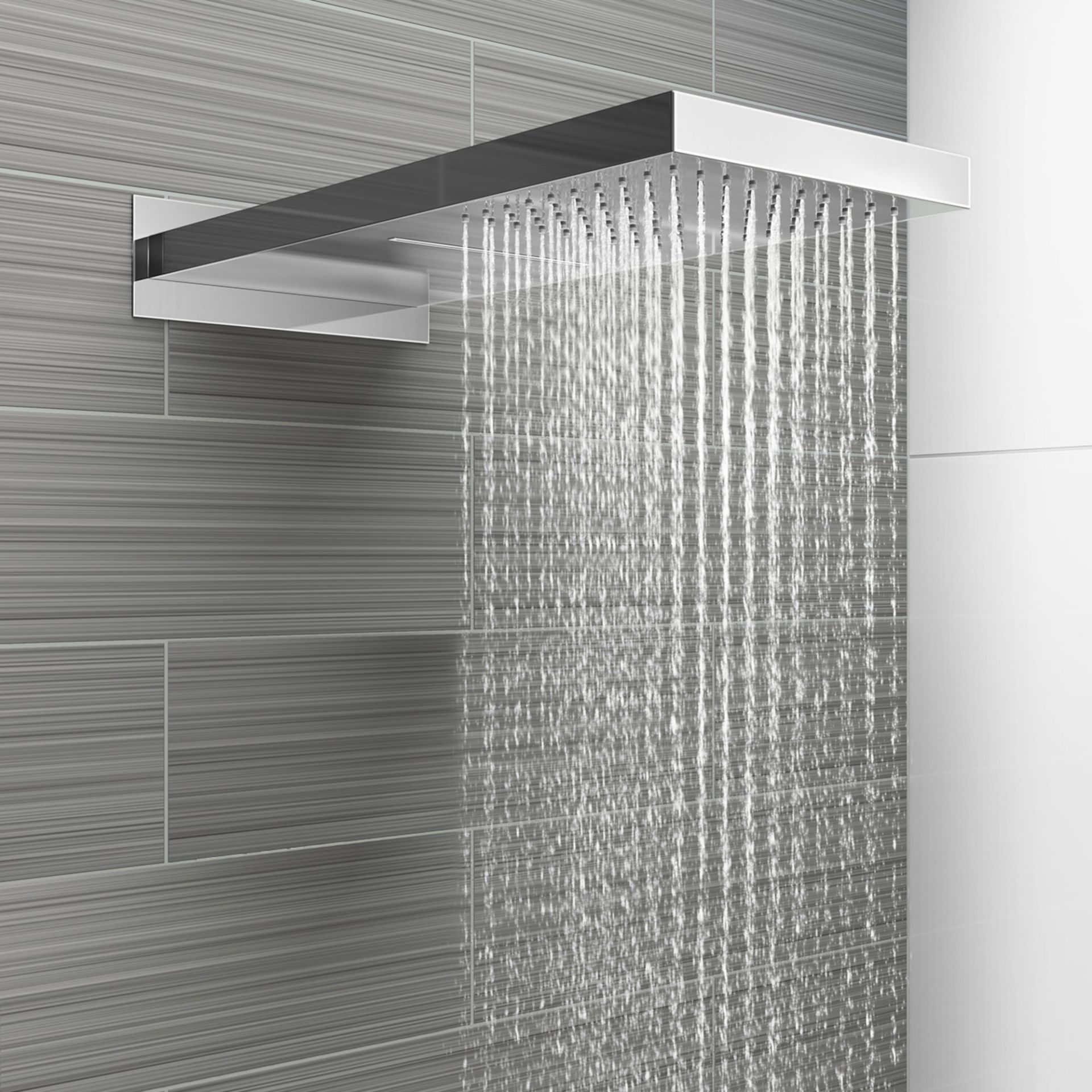 (MW37) Stainless Steel 230x500mm Waterfall Shower Head. RRP £374.99. Dual function waterfall and - Image 3 of 5