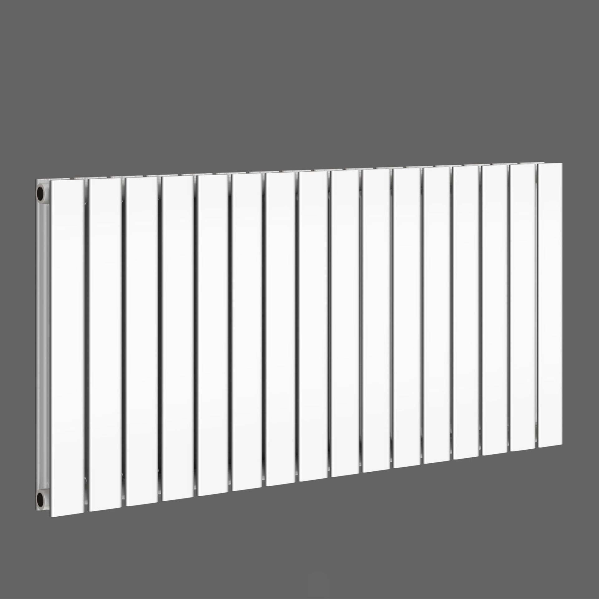 (MW116) 600x1210mm Gloss White Double Flat Panel Horizontal Radiator - Premium. RRP £499.99. Made - Image 5 of 5