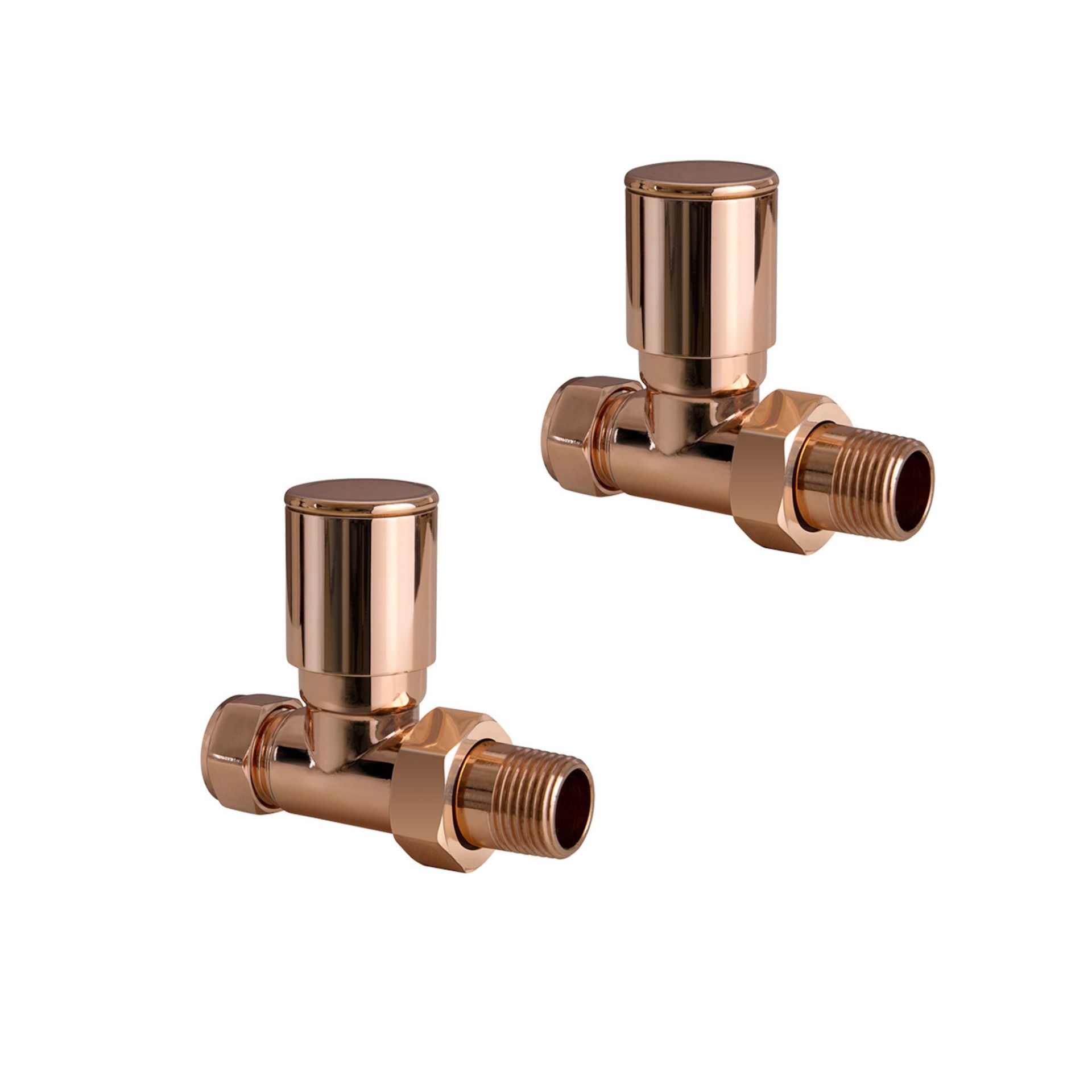 (HP88) Standard Connection Straight Radiator Valve in Copper - 15mm Manufactured from solid brass