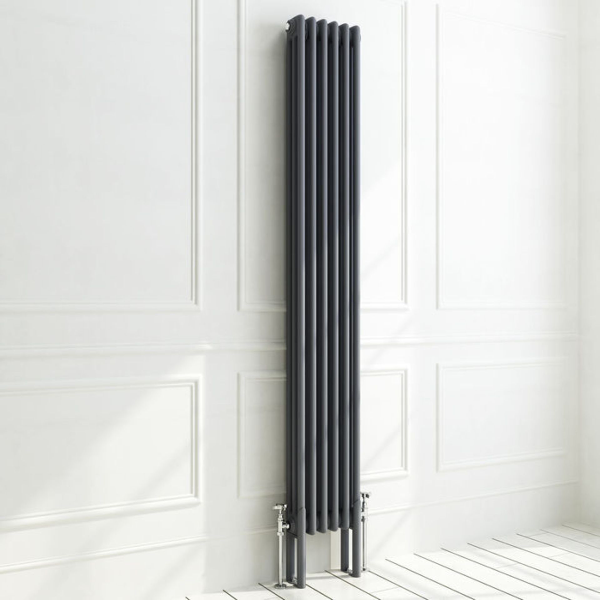 (MW187) 300x102 - Wall Mounting Feet For 3 Bar Radiators - Anthracite. Can be used to floor mount - Image 3 of 3