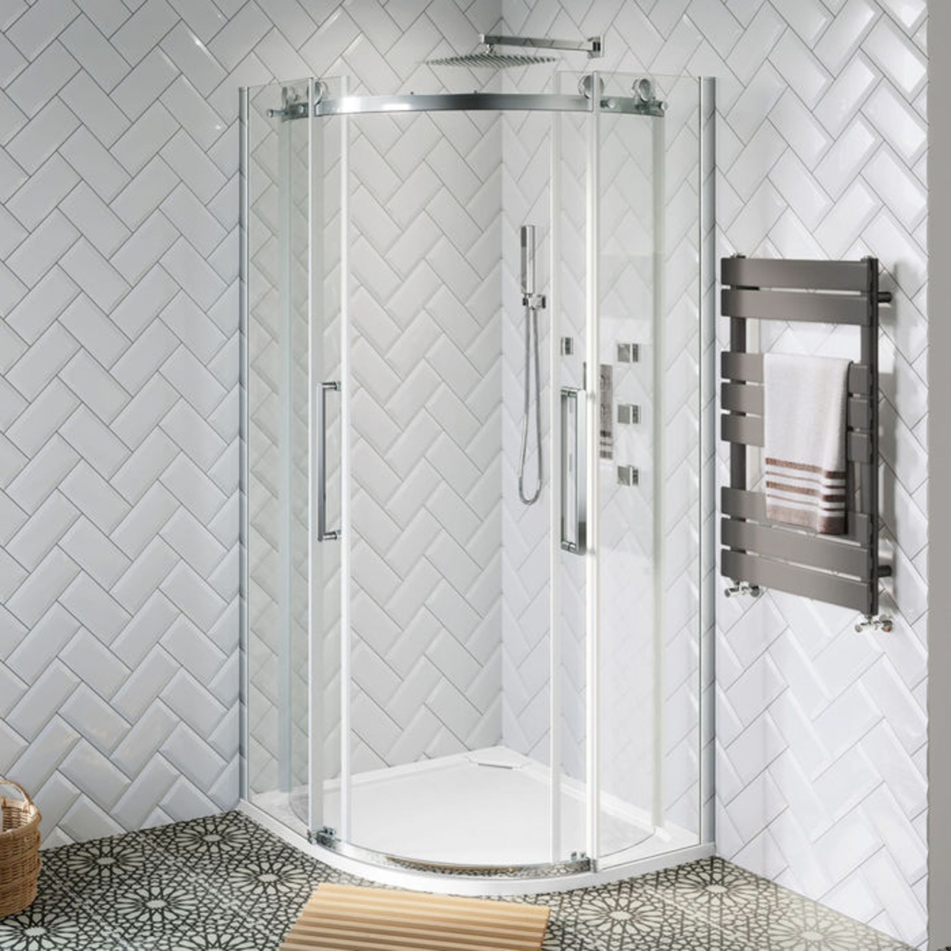 (ND111) 800x800mm - 10mm - Premium Frameless EasyClean Quadrant Shower Enclosure. RRP £499.99. - Bild 4 aus 4