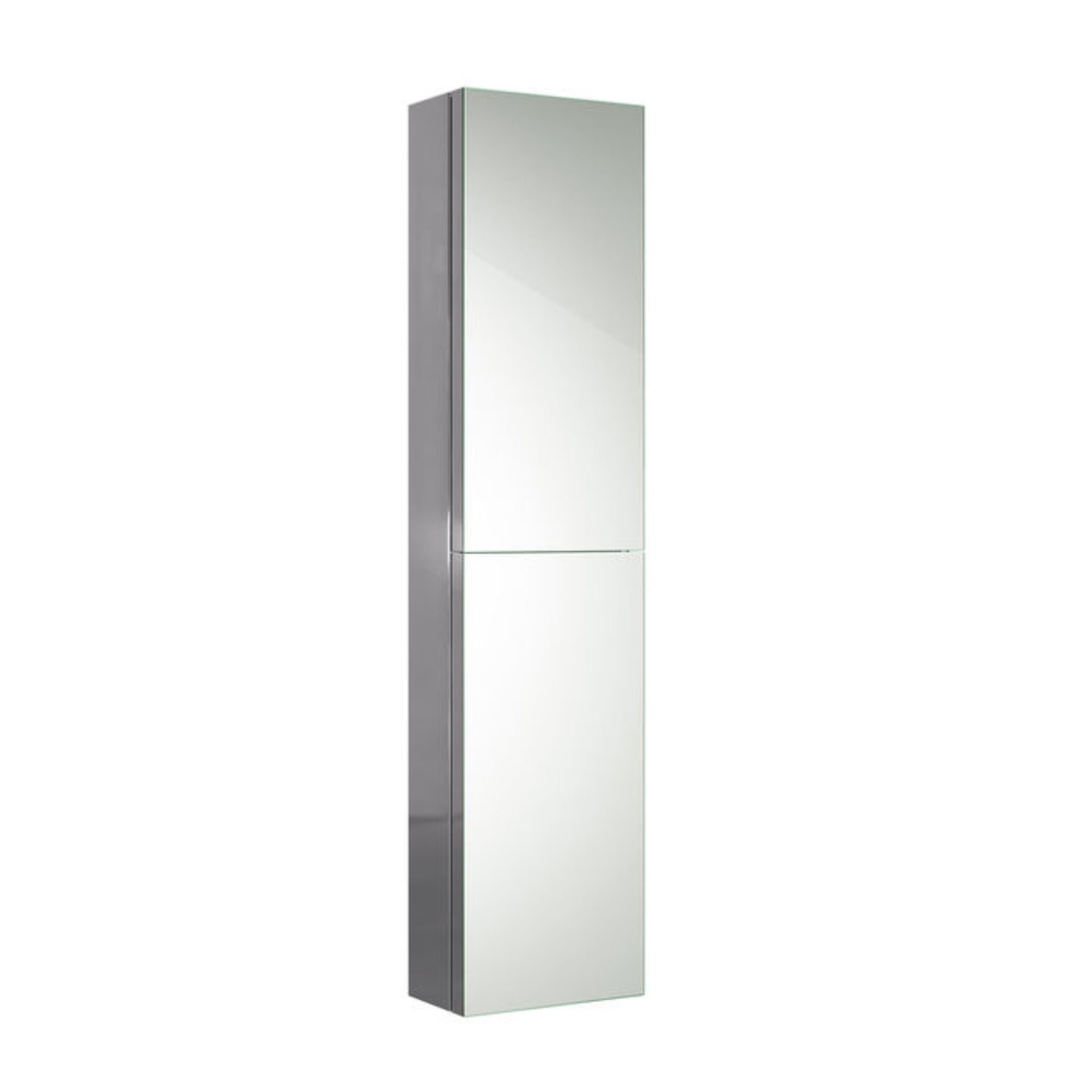 (KR190) 300x1300mm Liberty Stainless Steel Tall Mirror Cabinet. RRP £299.99. Made from high-grade - Bild 4 aus 4