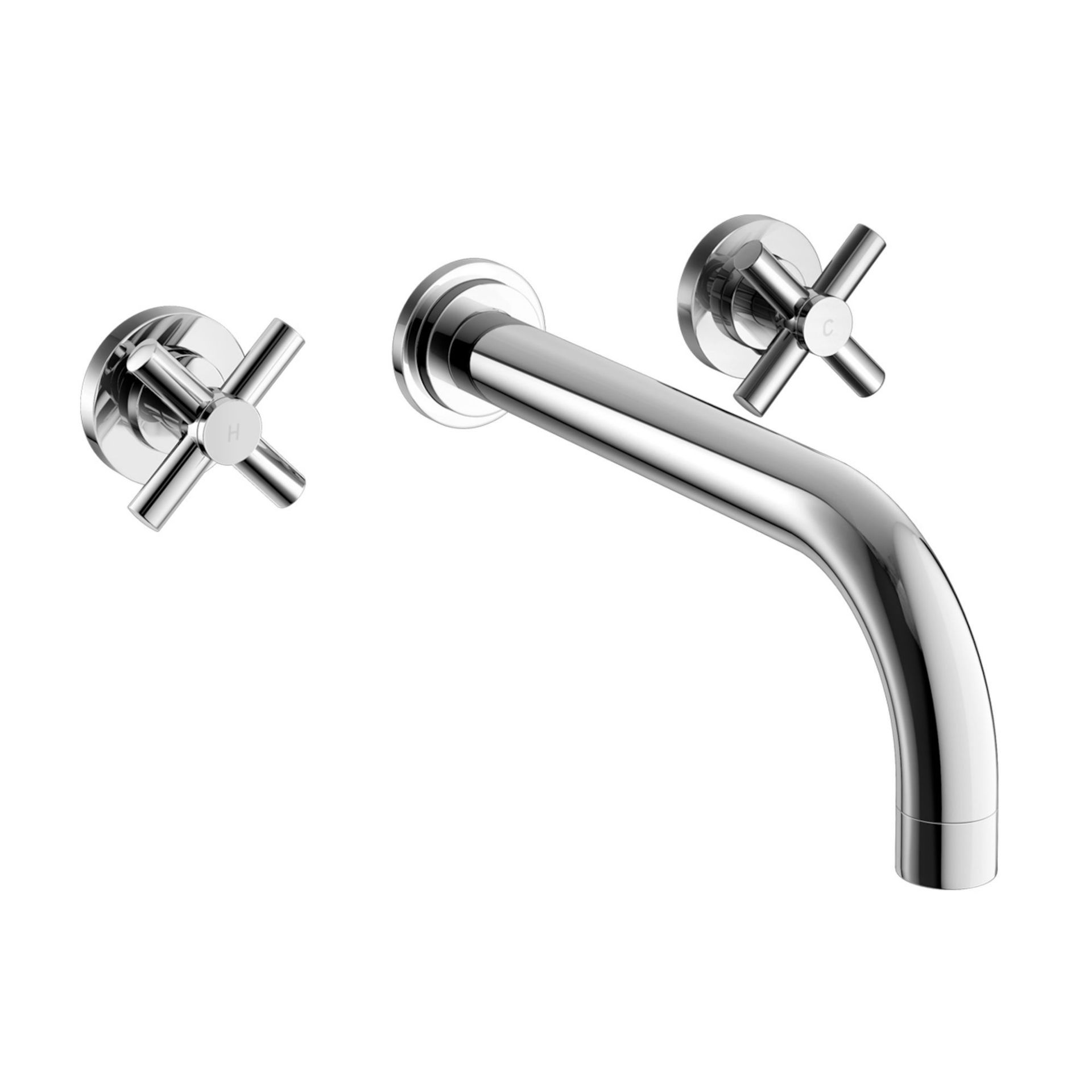 (MW188) Austin Crosshead Chrome Wall Mounted Bath Filler. Beautiful chrome finish Contemporary - Bild 2 aus 4