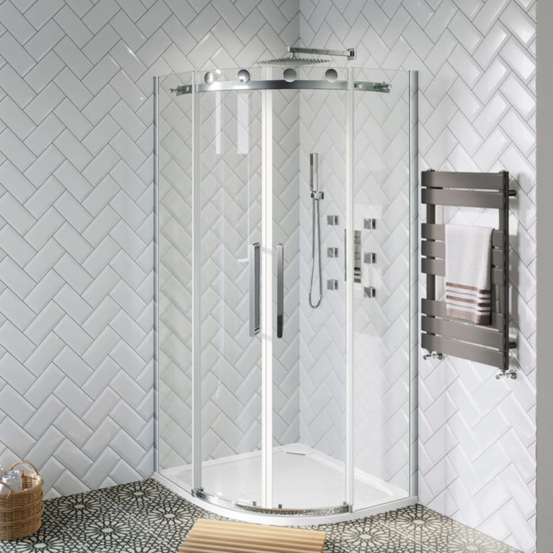 (ND111) 800x800mm - 10mm - Premium Frameless EasyClean Quadrant Shower Enclosure. RRP £499.99. - Bild 2 aus 4