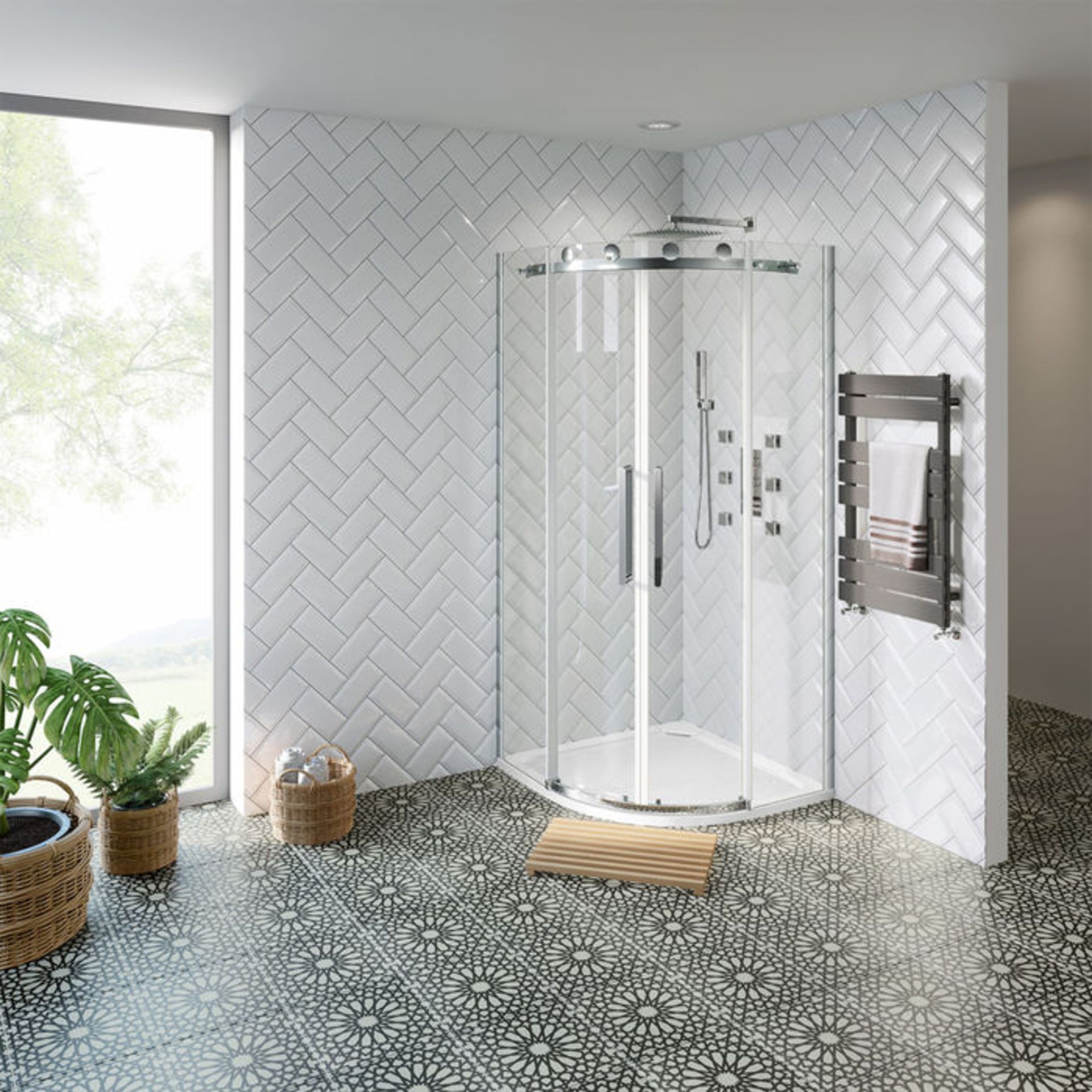 (ND111) 800x800mm - 10mm - Premium Frameless EasyClean Quadrant Shower Enclosure. RRP £499.99. - Bild 3 aus 4