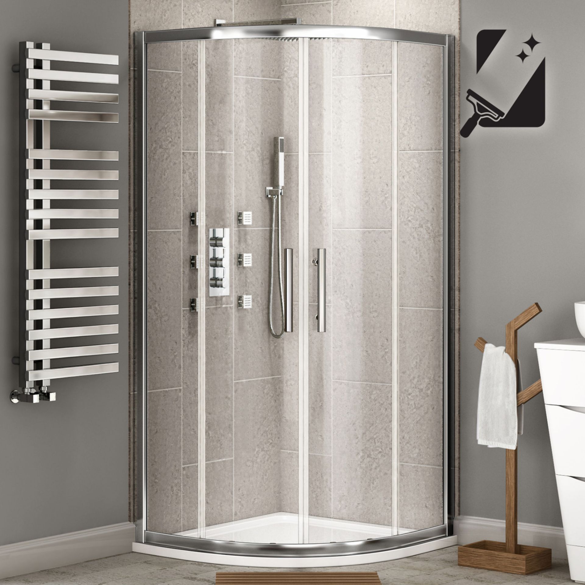 (MW158) 800x800mm - 8mm - Premium EasyClean Quadrant Shower Enclosure. RRP £349.99. 8mm EasyClean - Bild 5 aus 5