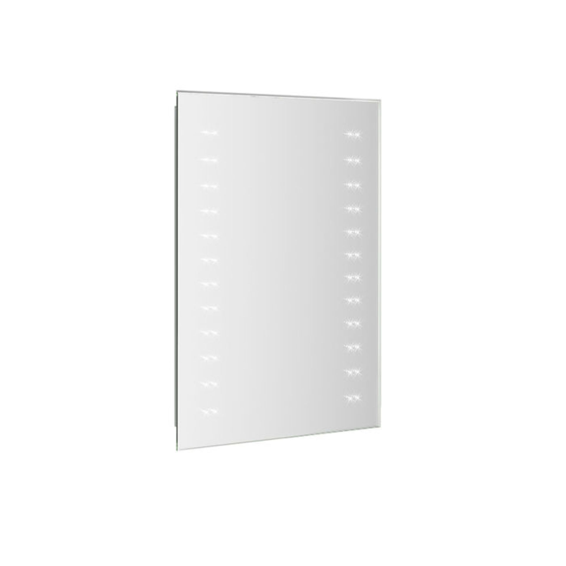 (KR87) 390x500mm Battery Operated LED Mirror. Energy saving controlled On / Off switch Convenient