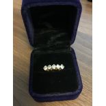 Pre-Owned 9k Yellow Gold Ring with 5x4mm Diamonds