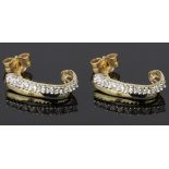 A PAIR OF CUBIC ZIRCONIA HOOP EARRINGS (NO HALLMARKS - STAMPED 375)