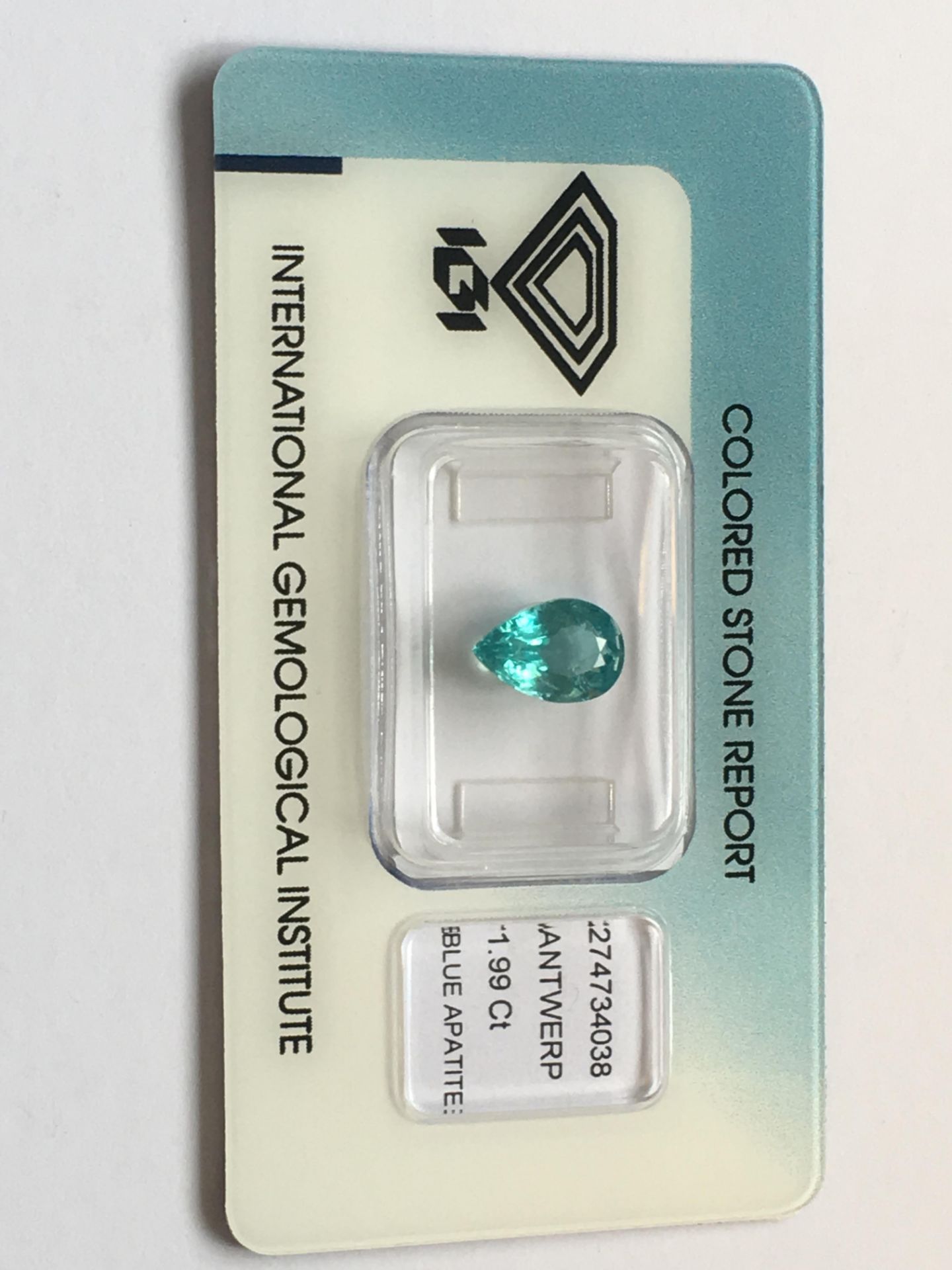 1.99ct Natural Apatite with IGI Certificate