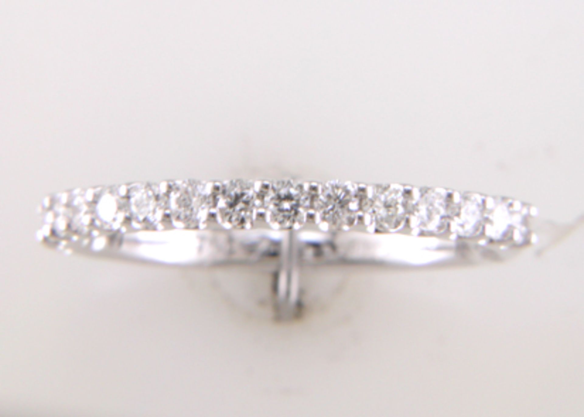 18ct White Gold Claw Set Semi Eternity Diamond Ring 0.43