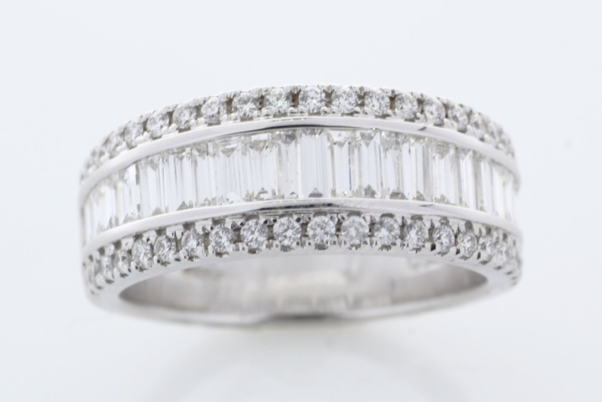 18ct White Gold Channel Set Semi Eternity Diamond Ring 1.49