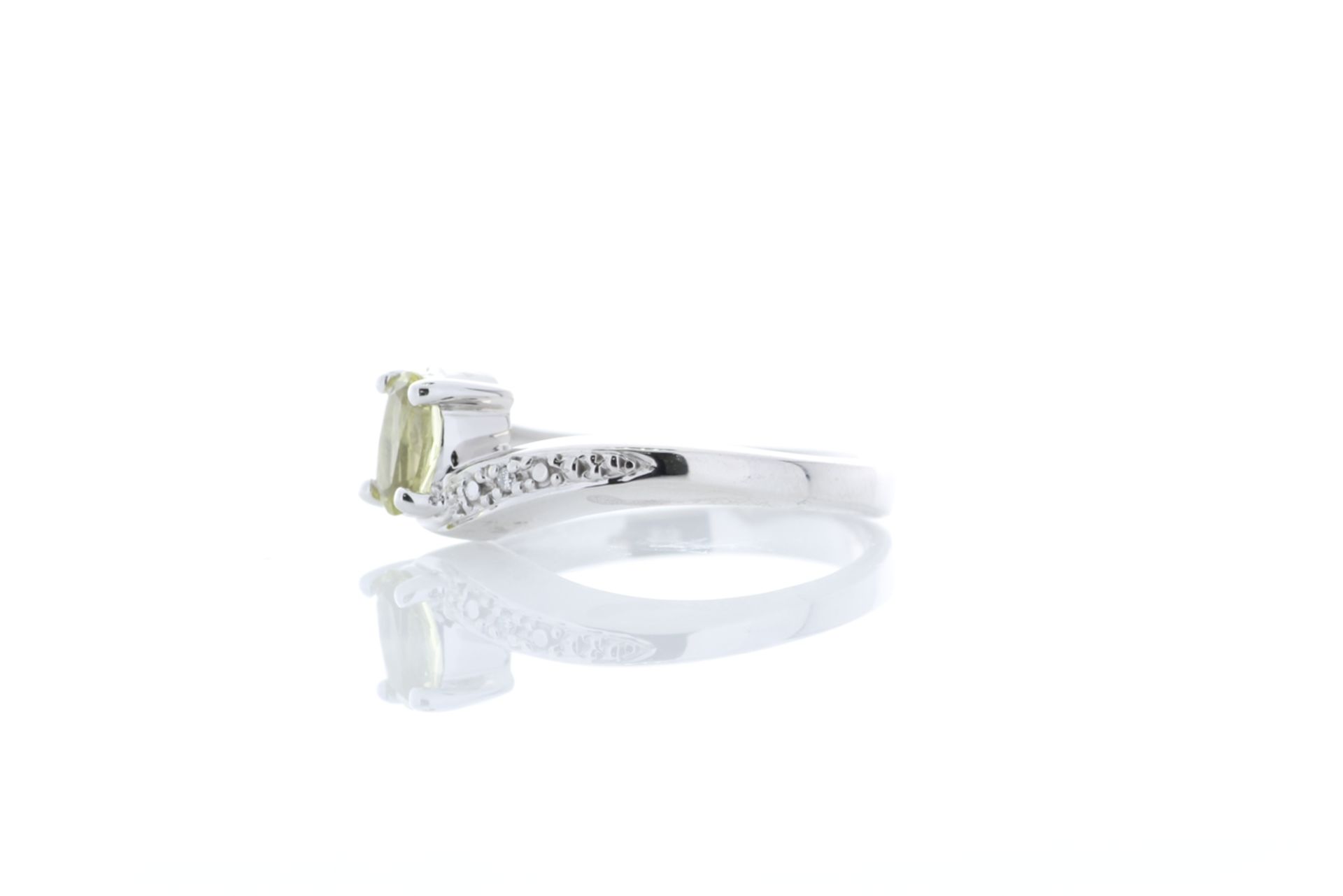 9ct White Gold Diamond And Lemon Quartz Ring 0.01 - Image 2 of 8