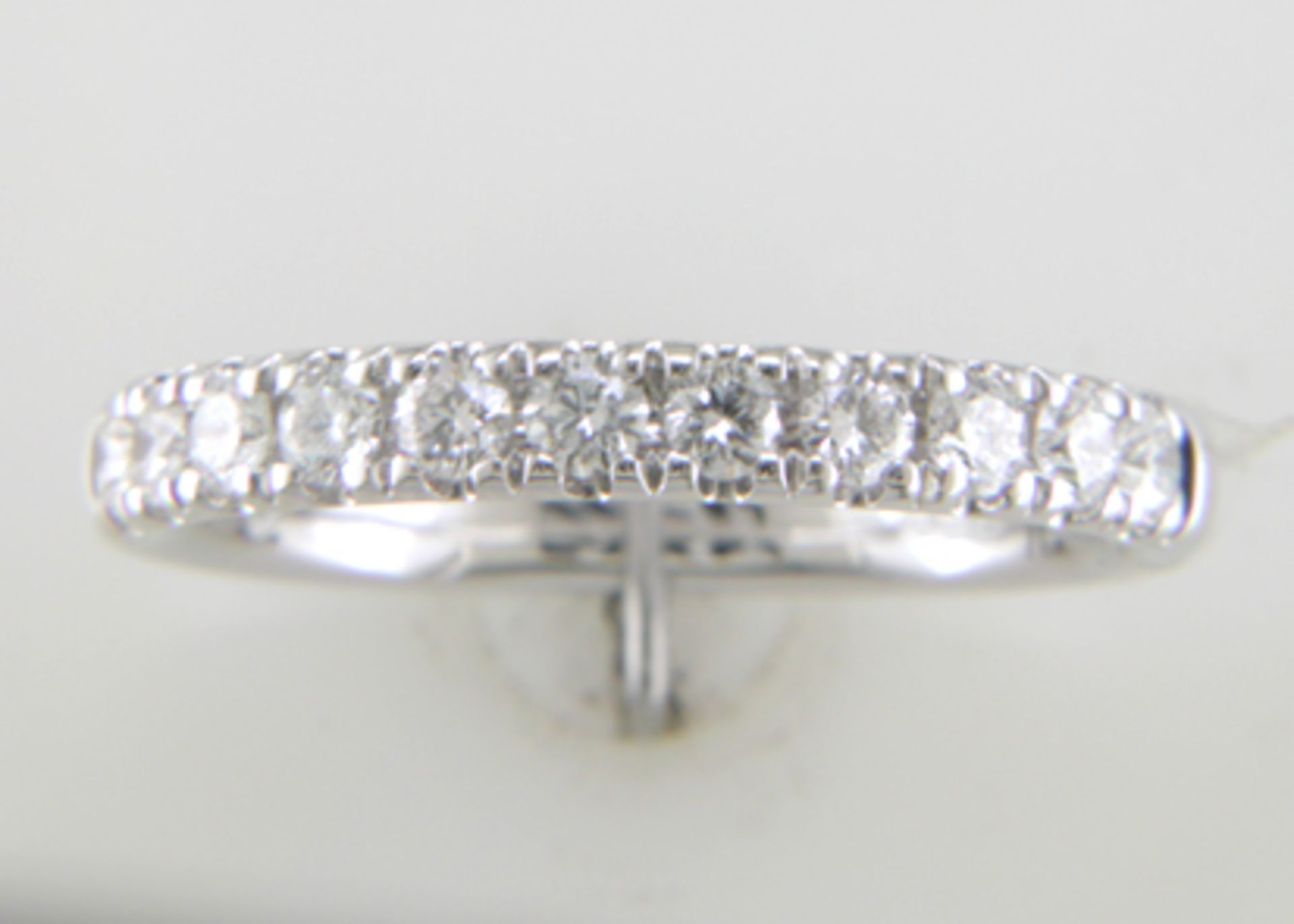 18ct White Gold Claw Set Semi Eternity Diamond Ring 0.49