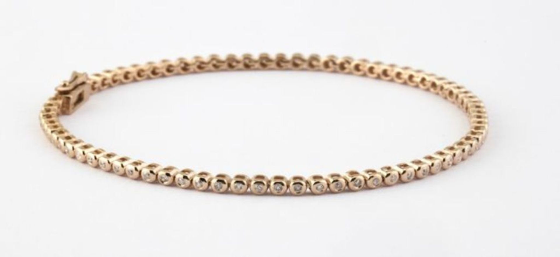 14K 0,45 ct Diamond Tennis Bracelet (Bezel) - Image 3 of 5