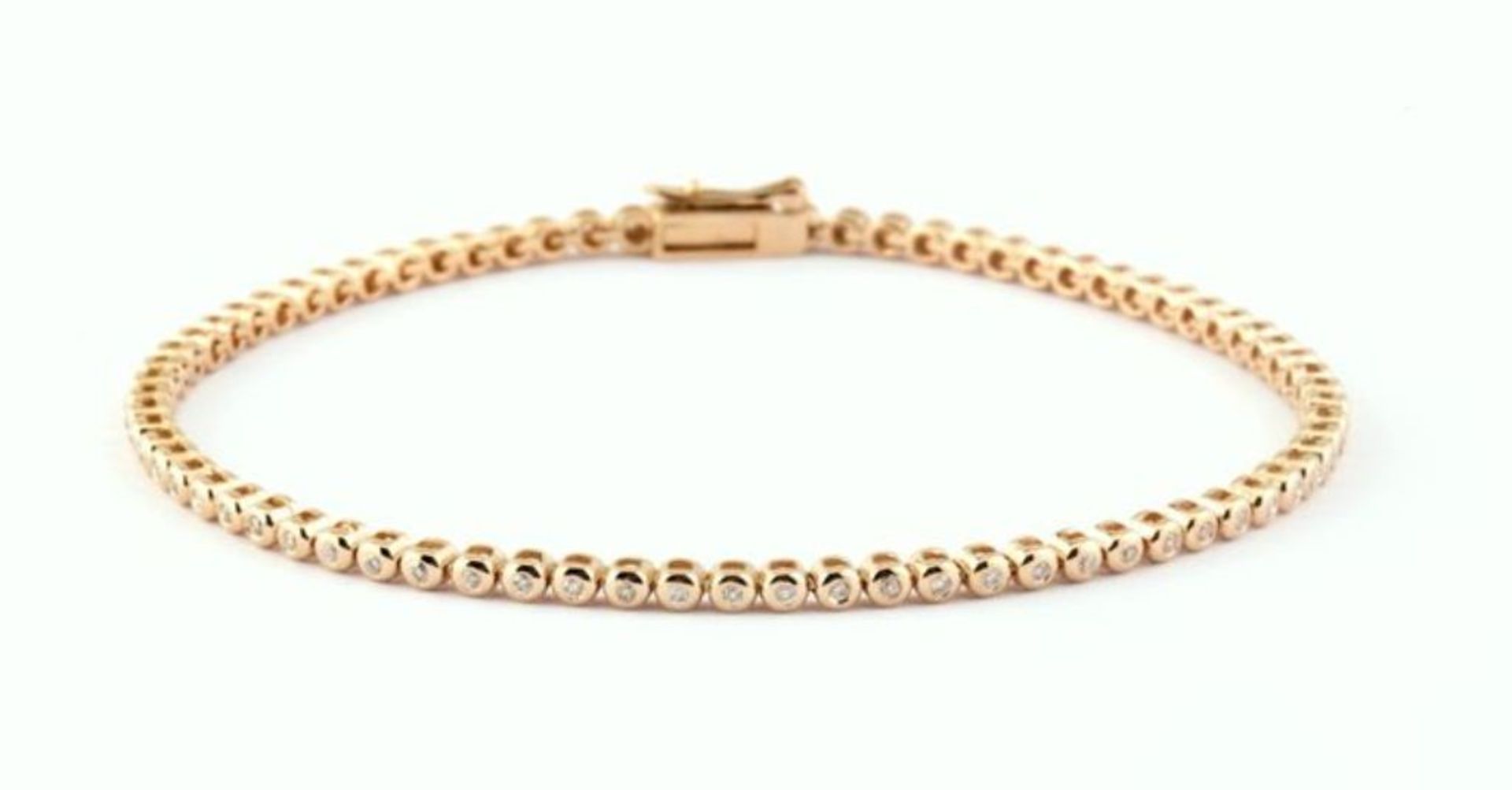 14K 0,45 ct Diamond Tennis Bracelet (Bezel) - Image 5 of 5