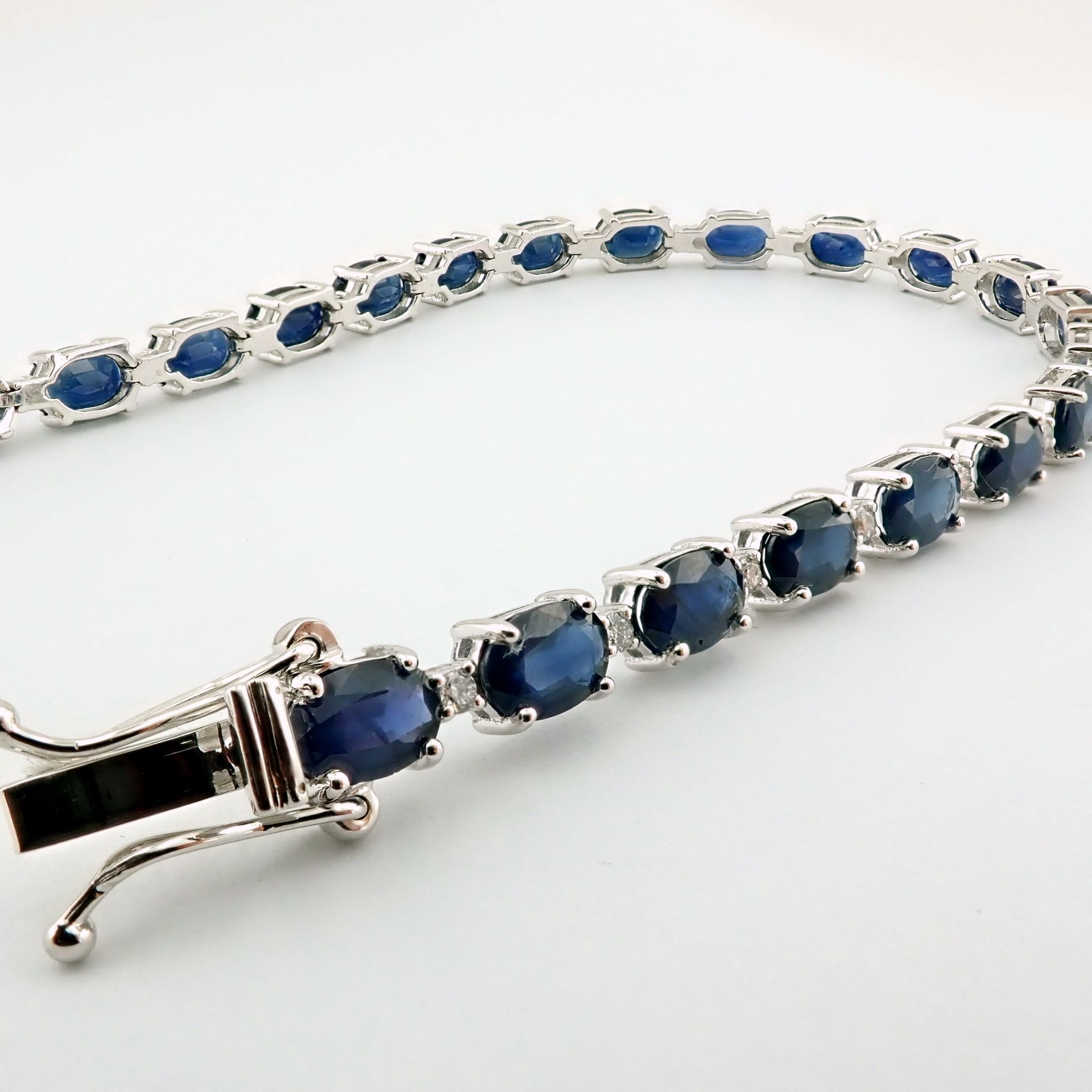 14K Diamond & Sapphire Bracelet 13,74 ct Total - Image 3 of 4